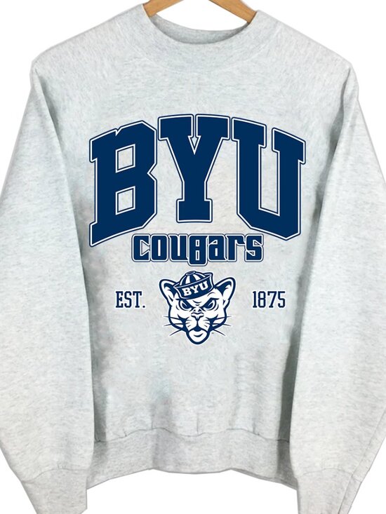 NCAA BYU Cougars Varsity Teams Shirt Sweatshirt Retro Sweater - Picture 2 of 3